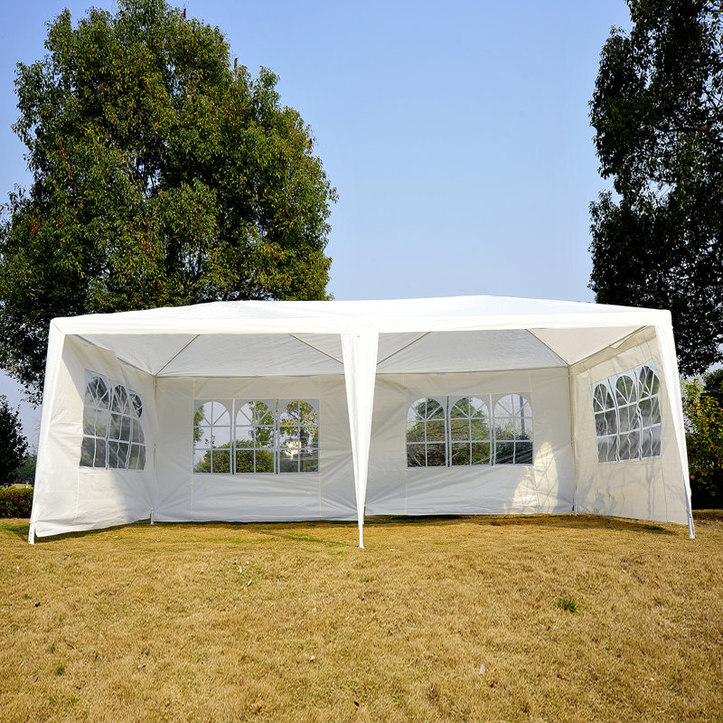 Outsunny 20 Ft W X 10 Ft D Steel Party Tent Canopy Reviews Wayfair