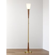 Traditional Antique Brass Double Arm Floor Lamp with Dimmer Switches 2 x 33w G9 Perfect for Reading by Happy Homewares
