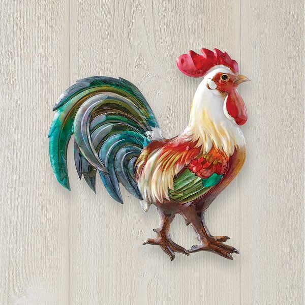 Metal Light Switch Plate Cover Kitchen Decor Country Rooster Decor on Tan 