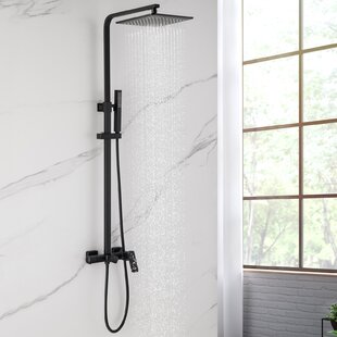 HIMK Shower System Shower Faucet Set W/Tub Spout & 10” Rain Shower Head Wall 