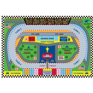 Fun Time Speedway Kids Rug