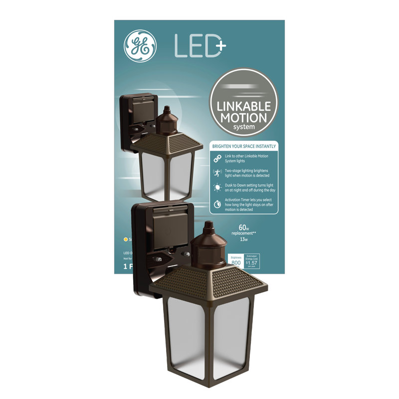 Ge Lighting Ge Led Black 1 Bulb 11 81 H Outdoor Wall Lantern With Dusk To Dawn Wayfair