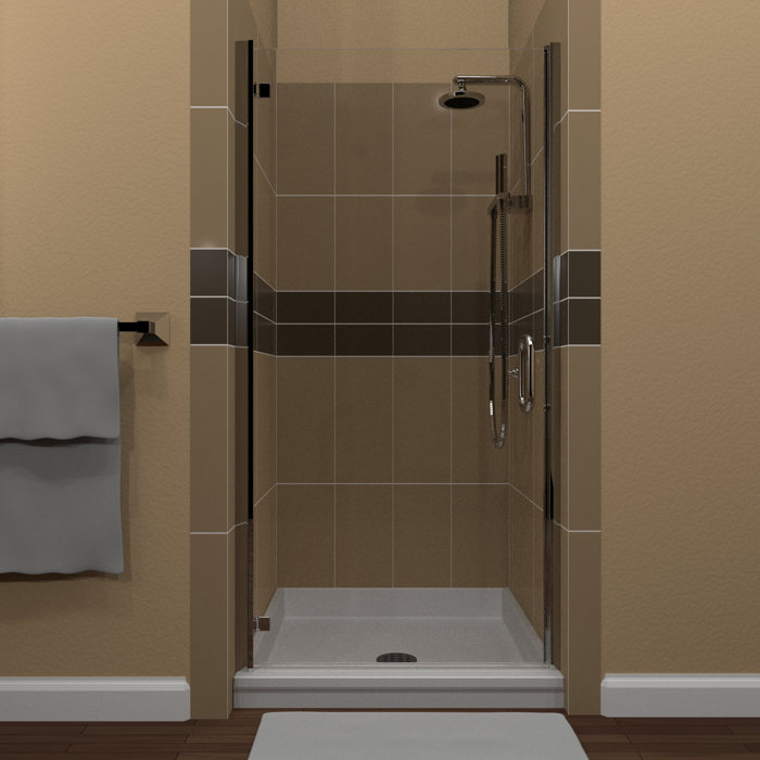 Mp Swinging 27 X 73 Hinged Semi Frameless Shower Door