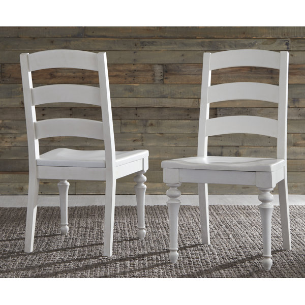 August Grove® Goti Solid Wood Ladder Back Side Chair in ...