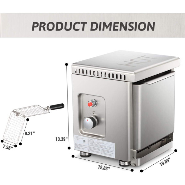 R.W.FLAME Single Burner Free Standing Liquid Propane 5000 BTU Gas Grill