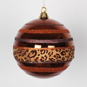 Cheetah Shiny Glitter Ball Ornament