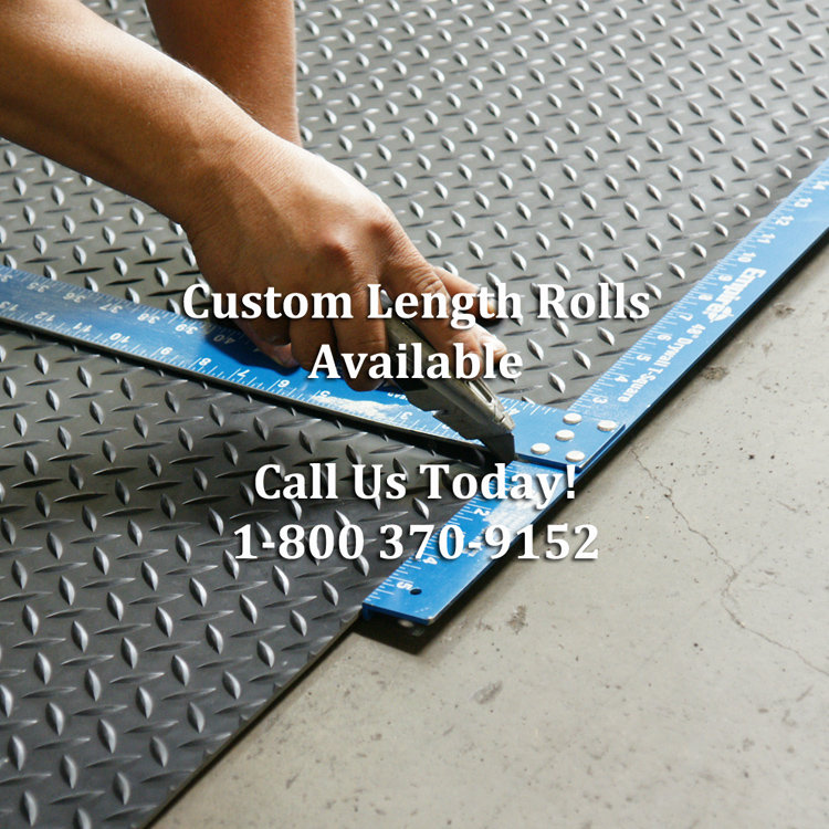 Rubber Cal Inc Diamond Plate Garage Flooring Roll In Black