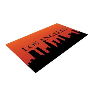 Los Angeles Orange/Black Area Rug