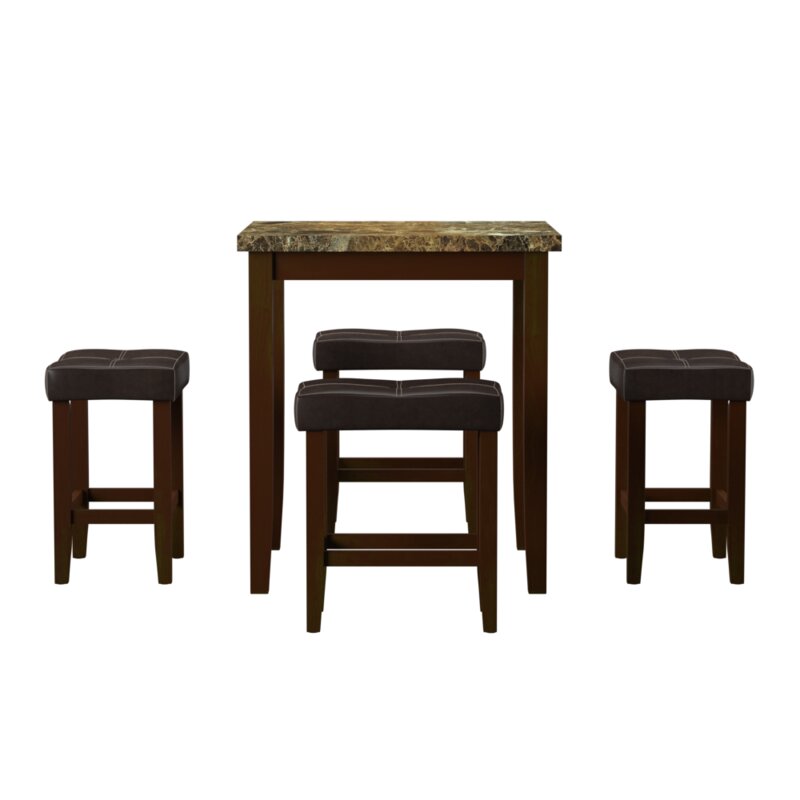 Latitude Run Dejean 5 Piece Counter Height Dining Set Reviews