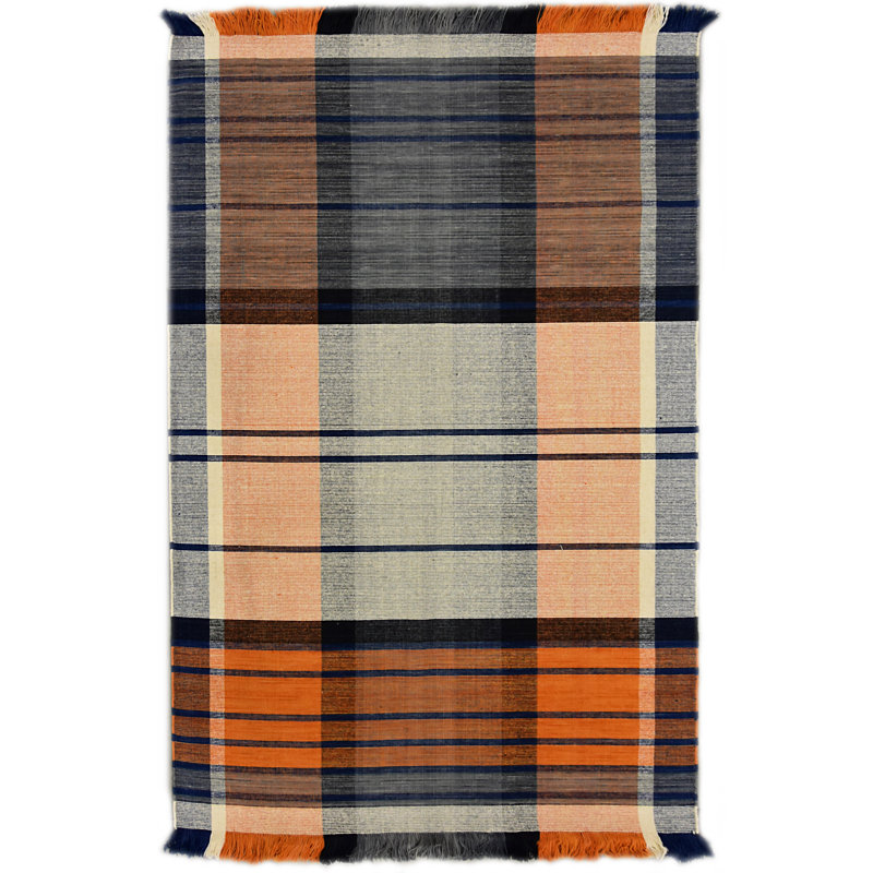 Bakero Barbora Handmade Kilim Wool Orange/Anthracite Rug ...