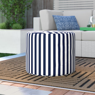 Go to store & view more images Gholston Striped Outdoor Pouf Ottoman by Ebern Designs