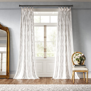 Euphony Damask Sheer Rod Pocket Single Curtain Panel
