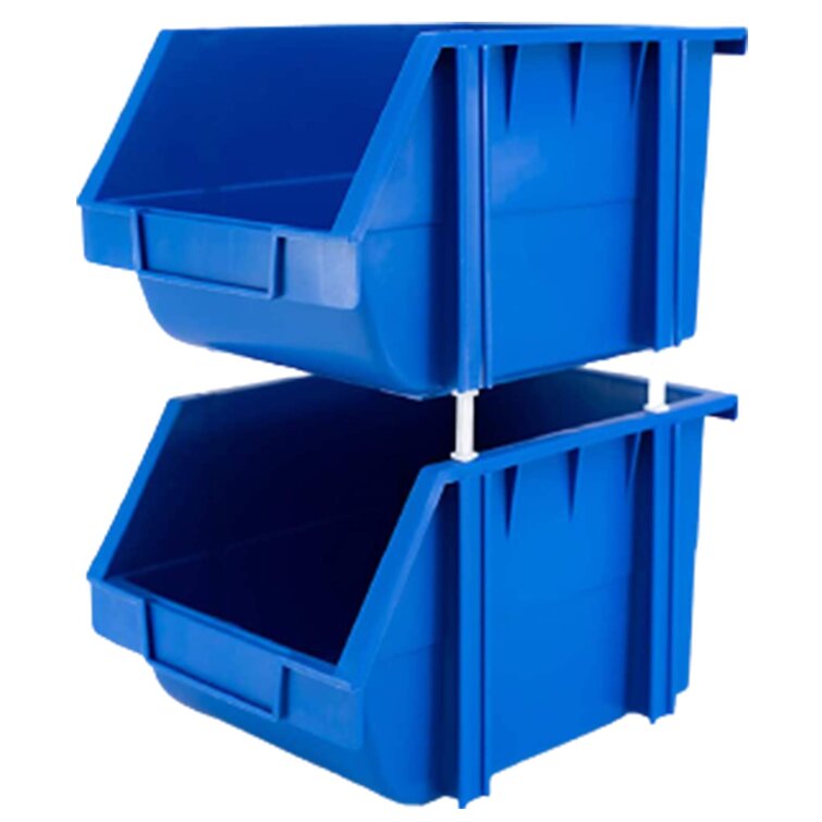 PLASTIC STORAGE STACKING BINS BOXES GARAGE CONTAINERS BOX WORKSHOP WORKBENCH