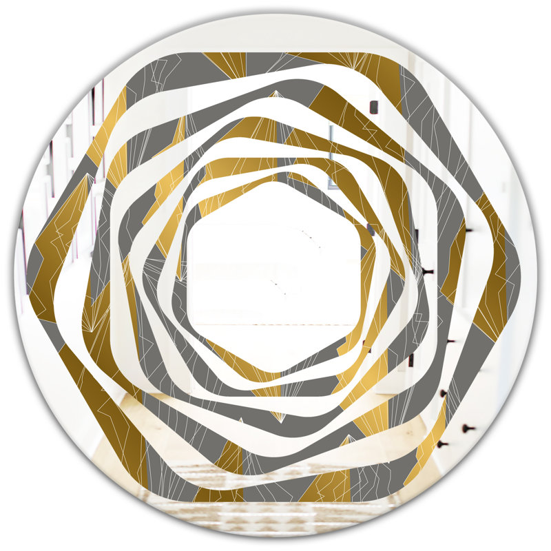 East Urban Home Whirl Polygon Pattern Modern Frameless Wall Mirror