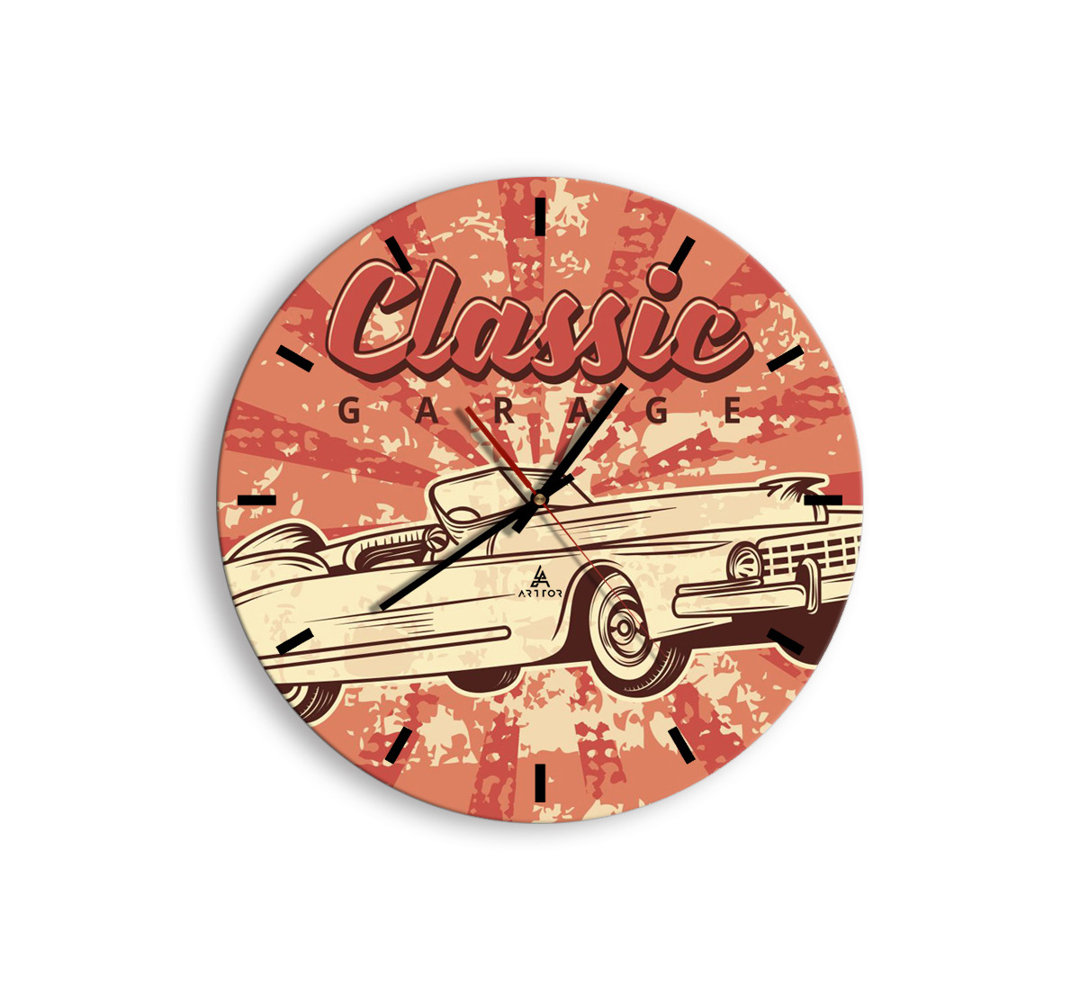 Corrigan Studio Analoge Wanduhr Raymundo Geräuschlos Größe: 40 cm H x 40 cm B x 0,4 cm T