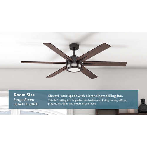 Ivy Bronx 56'' Osakis 6 - Blade LED 