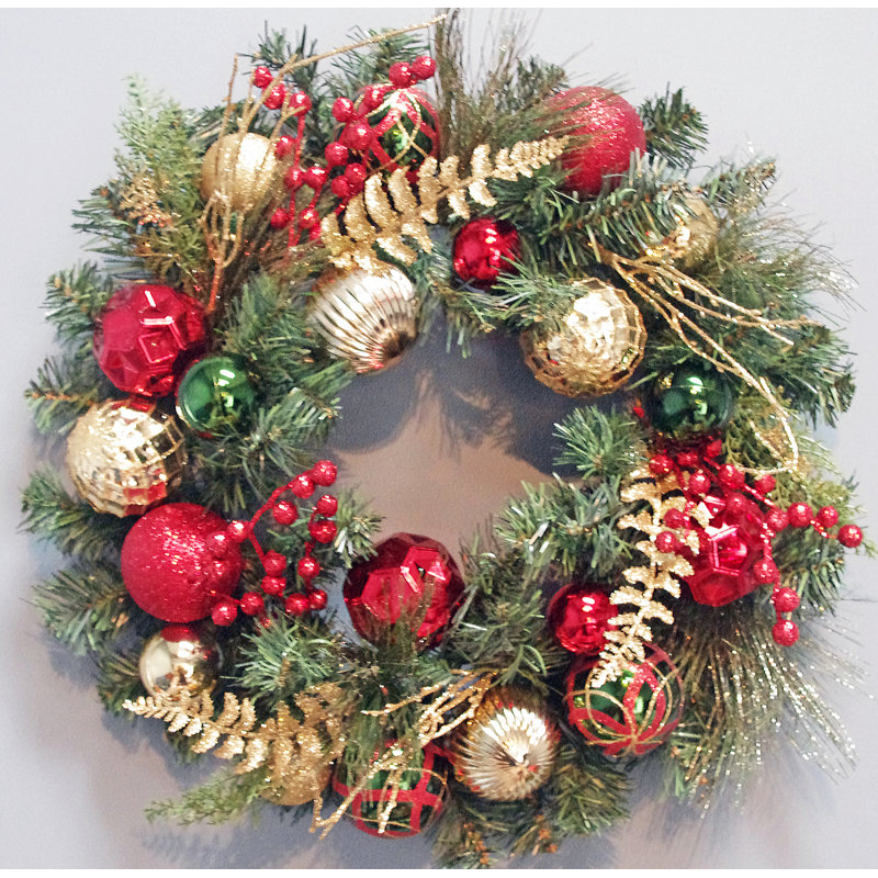The Holiday Aisle Christmas Decorated Berry Ornaments Pvc Wreath