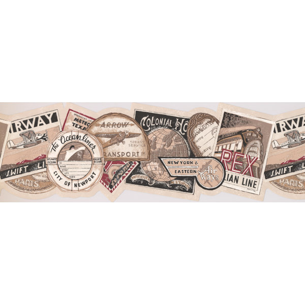Arrow Wallpaper Border York Wallcoverings Vintage Ocean Air Rail Transport 15 L X 8 W Wallpaper Border Wayfair wayfair com