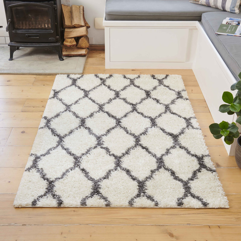 17 Stories Thick Fluffy Shaggy Cream Rug Wayfair.co.uk