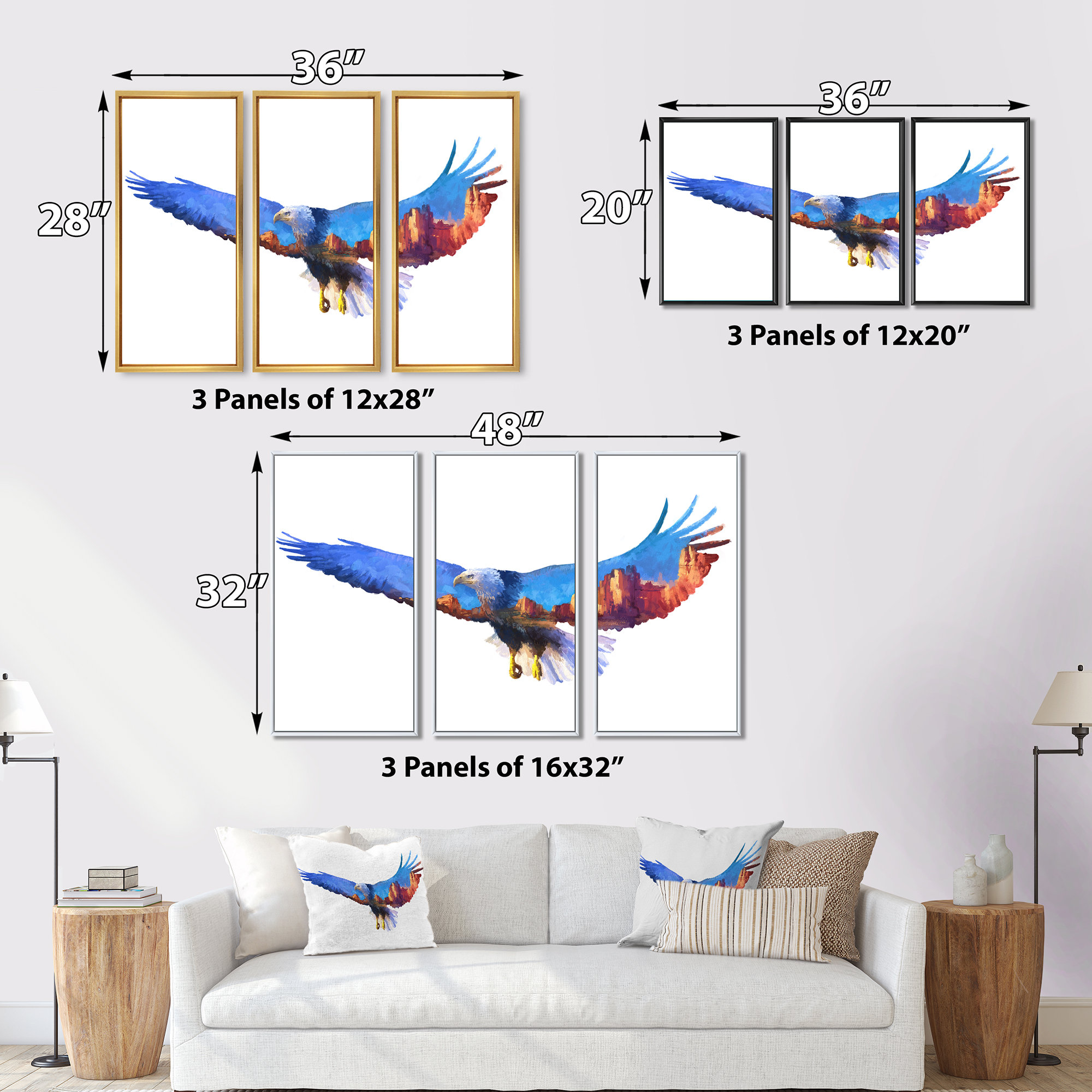 Millwood Pines Eagle Double Exposure Eagle Double Exposure - 3 Piece ...