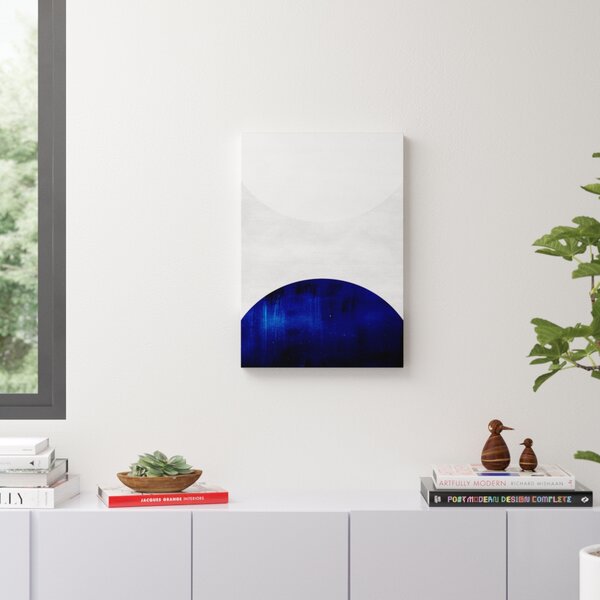 White and Cobalt by LEEMO - Wrapped Canvas Graphic Art Print & Reviews ...