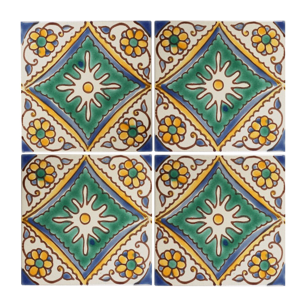 Mediterranean  Ceramic Tiles Jerusalem 4 X 4" 
