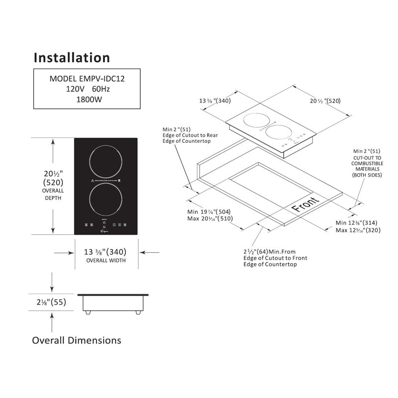 Portable Touch Control 13 4 Induction Cooktop With 2 Elements