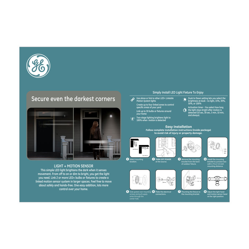 Ge Lighting Ge Led Daylight 250 Watt Led Dusk To Dawn Outdoor Security Wall Pack With Motion Sensor Wayfair