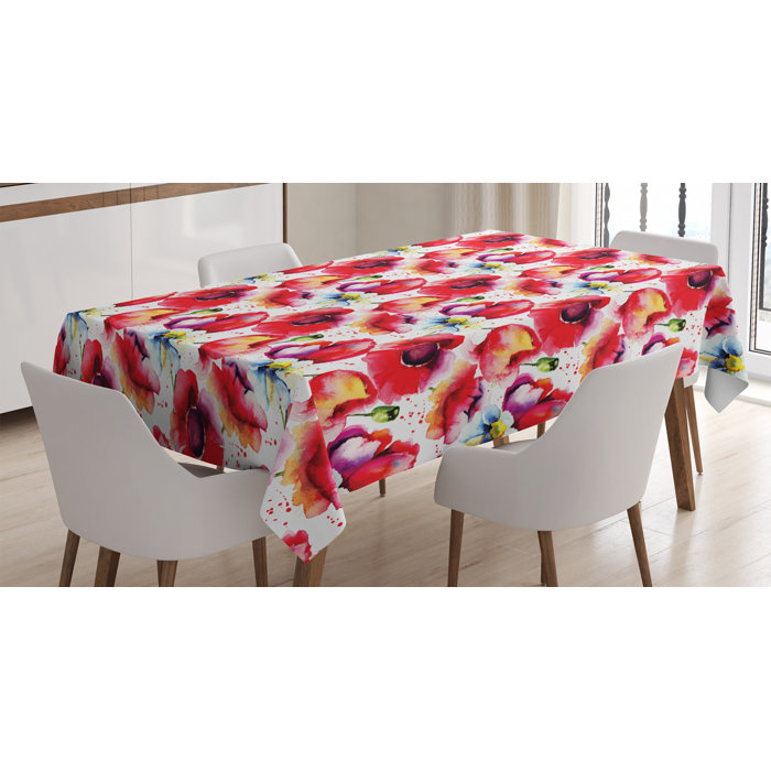 East Urban Home Ambesonne Poppy Tablecloth Colorful Combined