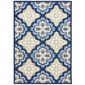 Restrepo Panel Gray/Blue Indoor/Outdoor Area Rug