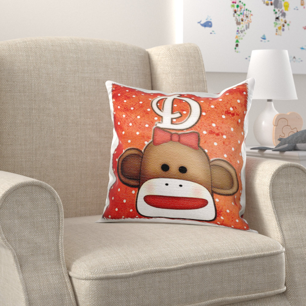Zoomie Kids Broomfield Cute Sock Monkey Girl Initial Letter D