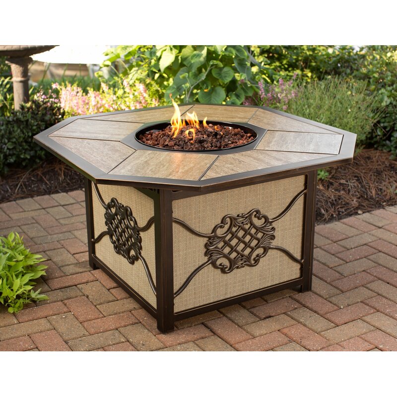 Ophelia Co Moyne Aluminum Propane Fire Pit Table Wayfair