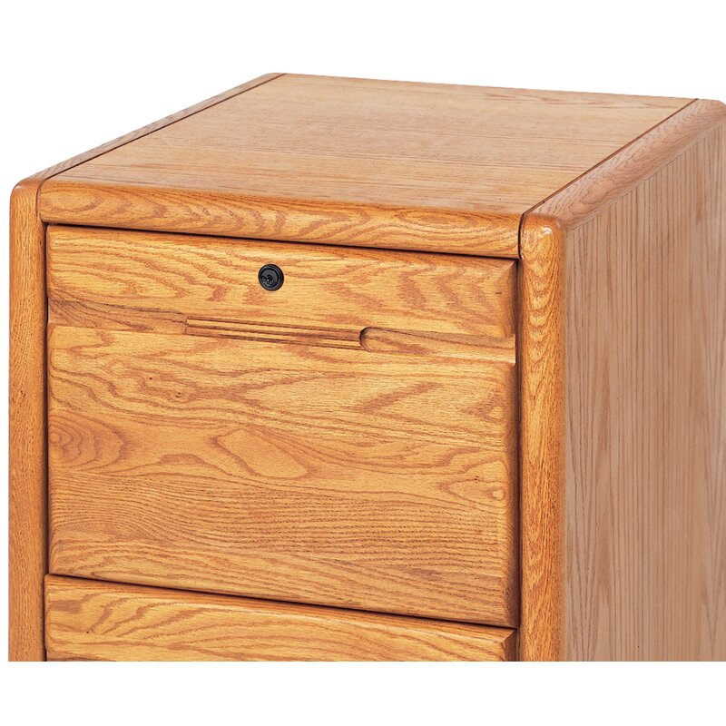 Ebern Designs Harmincourt Medium Oak File Pedestal 4 Drawer