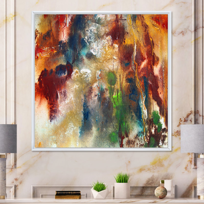 Red And Yellow Colorfull Splash - Modern & Contemporary Canvas Wall Art