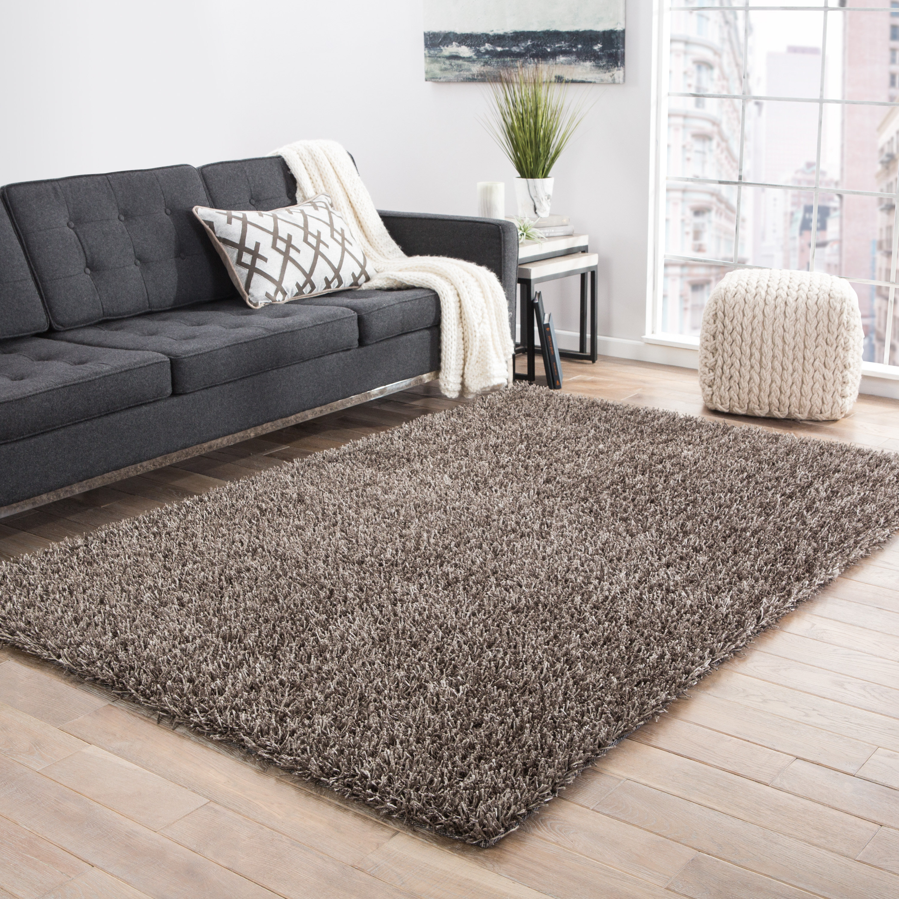 Mercer41 Woodside Warm Grey Shag Area Rug Reviews Wayfair Ca