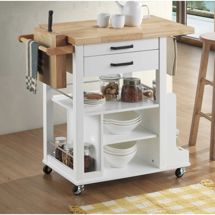 Red Barrel Studio Alaqua Kitchen Cart Solid Wood Wayfair