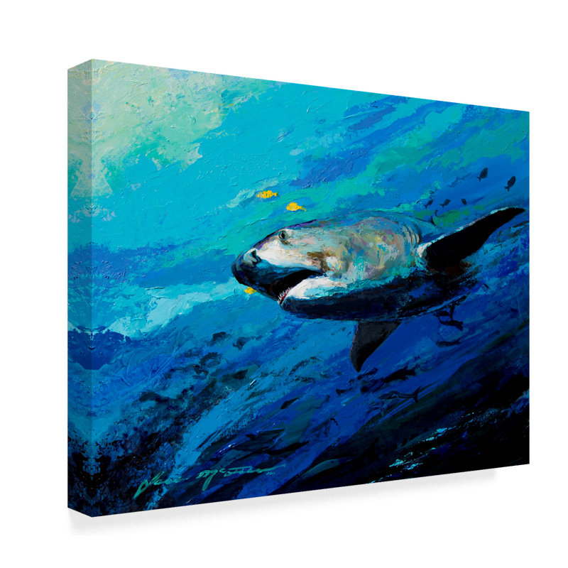 Trademark Art The Mighty Bull Shark Acrylic Painting Print On