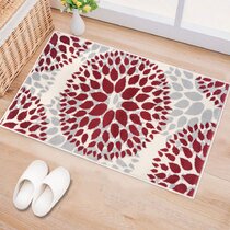 2 x 3 Floral Print Indoor/Outdoor Rug E by design RFN745BL44-23 Autumn Leaves Blue 