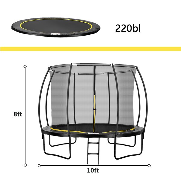 8 pi trampoline Housse de pluie noir résistant aux intempéries