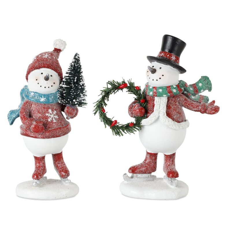 The Holiday Aisle® 4 Piece Resin Snowman Set | Wayfair