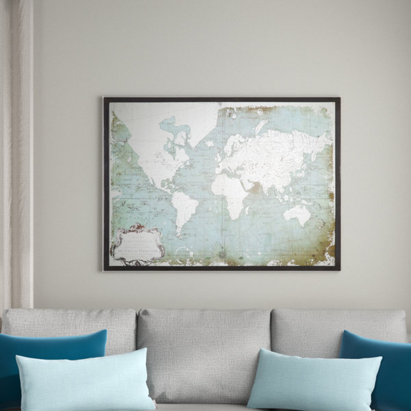 Green Mirrored World Map Longshore Tides Mirrored World Map - Picture Frame Graphic Art & Reviews |  Wayfair.co.uk