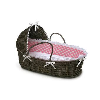 doll moses basket with bedding