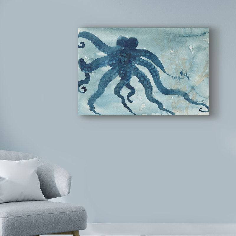 Highland Dunes Octopus Water Color 2 Acrylic Painting Print On