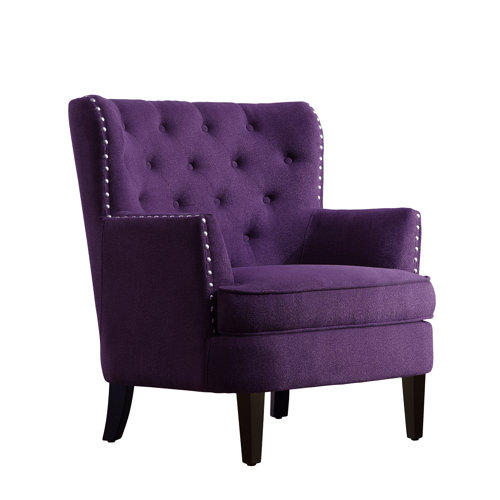 Ivo Wingback Chair ClassicLiving Upholstery Colour: Lilac Velvet