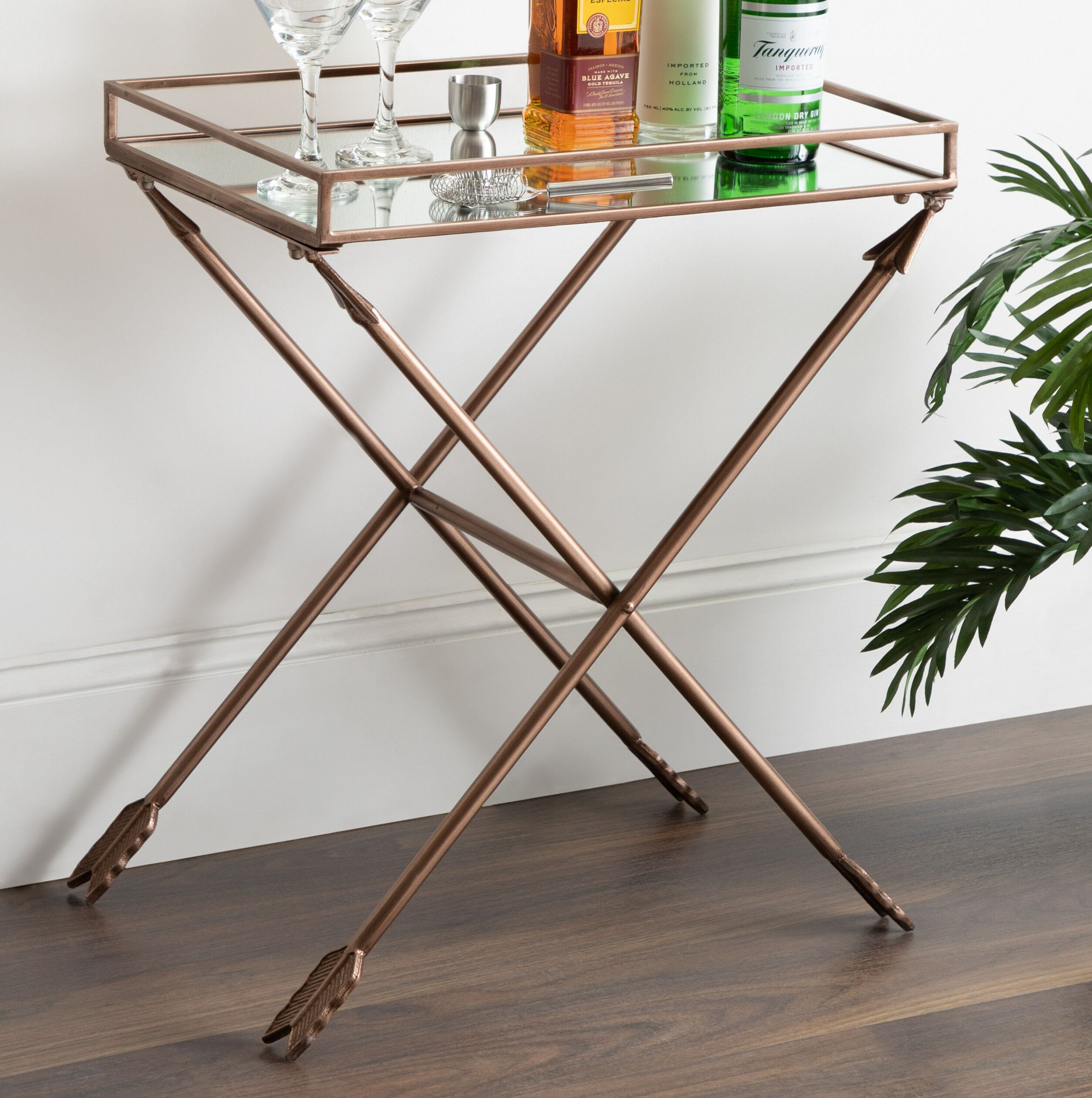 gold tray table