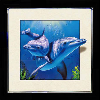 East Urban Home Dolphin Turtle Framed Graphic Art Print On