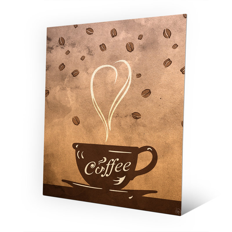 Click Wall Art Metal Cup Of Coffee Painting Print On Plaque Wayfair