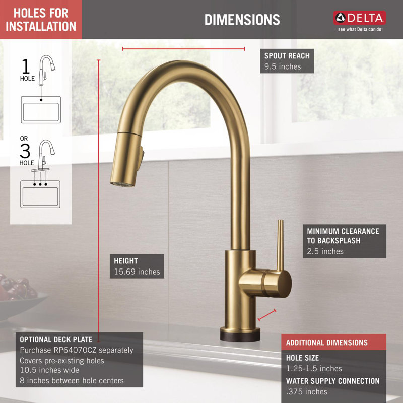 Delta Trinsic Voiceiq Pull Down Touch Single Handle Kitchen Faucet
