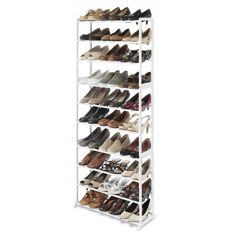 Rebrilliant Floor 10 Tier 30 Pair Shoe Rack Reviews Wayfair