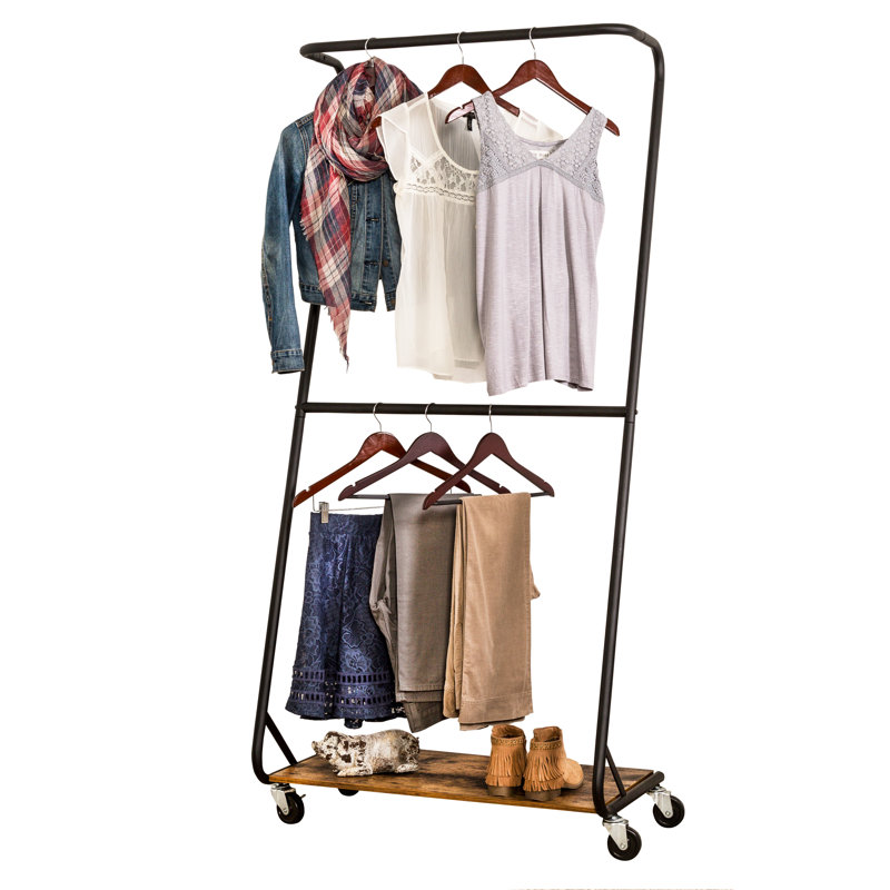 Honey Can Do 33 5 W Rustic Z Frame Double Bar Garment Rack